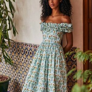 AGUA BY AGUA BENDITA Espliego Diente De Leon Amanecer Multi Color Maxi Dress NWT